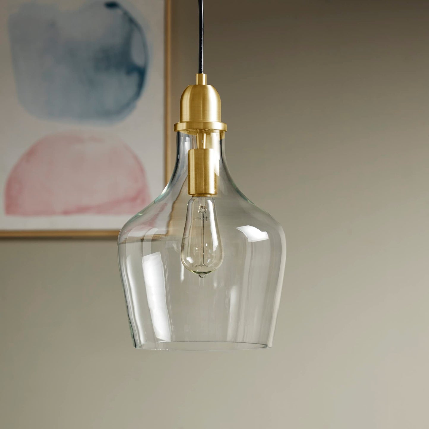 Auburn Modern Pendant Lighting  Gold Base, Bell Shaped Gl Shades Chandelier, Gold/Clear