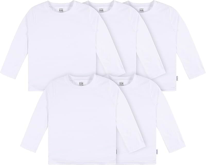 Set of five solid long sleeve toddler T-shirts