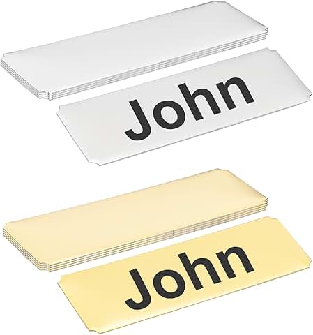 3x1 Inch Stainless Steel Name Plate, 10 Pack