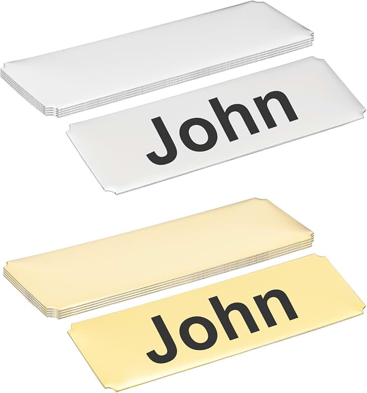 3x1 Inch Stainless Steel Name Plate, 10 Pack