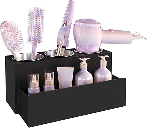 Detachable Acrylic Hair Tool Organizer with 3 Cups