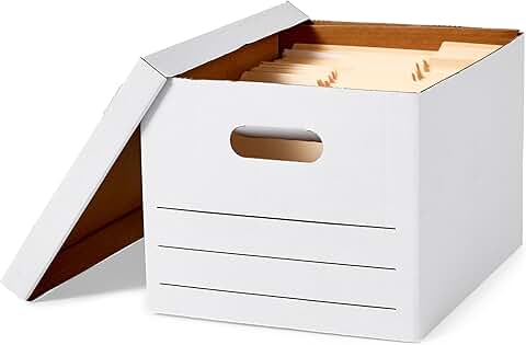 White Storage and Filing Boxes, Pack of 20