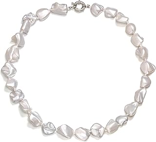 Vintage Chunky Baroque Shell Pearl Beaded Necklace