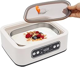 Automatic 1.6L Yogurt Maker with Timer, Temperature Control, and 9 Cups