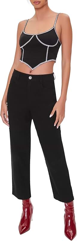 Women's ankle-length canvas pants