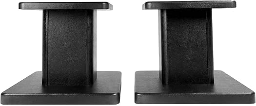 8-inch desktop speaker stands with isolation pads and cable management