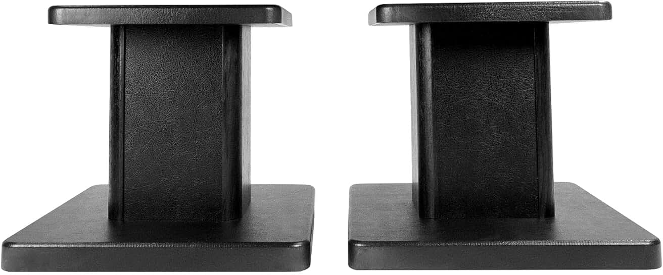8-inch desktop speaker stands with isolation pads and cable management