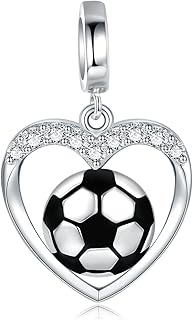 Sterling Silver Sports Ball Charm for Jewelry