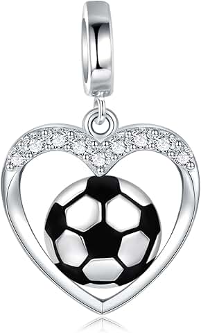 Sterling Silver Sports Ball Charm for Jewelry