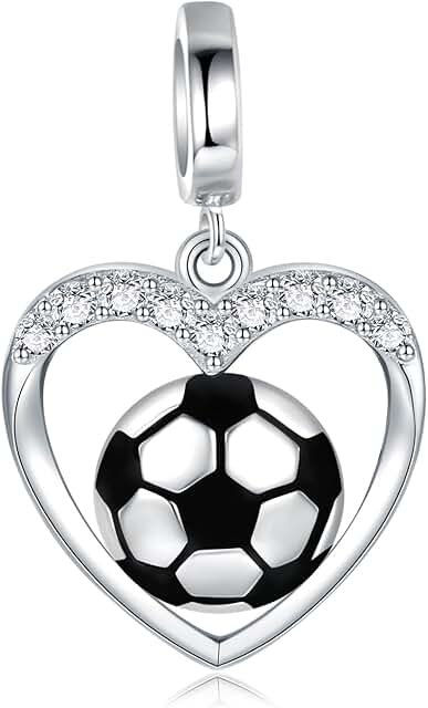 Sterling Silver Sports Ball Charm for Jewelry