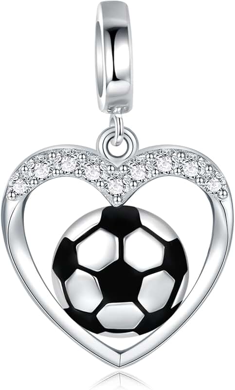 Sterling Silver Sports Ball Charm for Jewelry