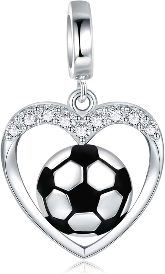 Sterling Silver Sports Ball Charm for Jewelry