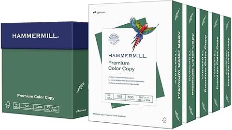 Premium 28 lb Color Copy Paper, 8.5 x 11, 5 Reams