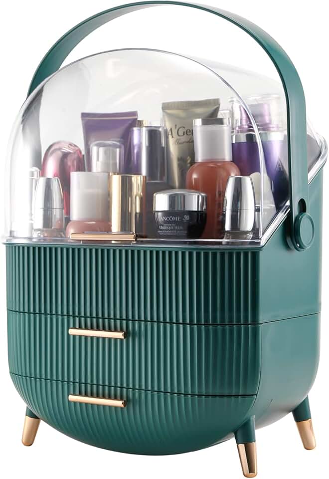 Green 2-Layer Makeup and Skincare Organizer