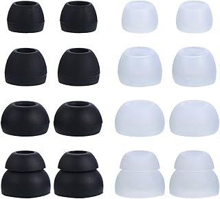 Black and Clear Silicone Ear Tips, 8 Pairs