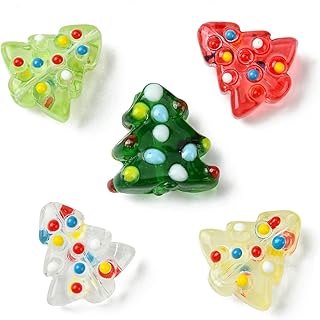 20 Christmas Tree Lampwork Beads for Jewelry Making