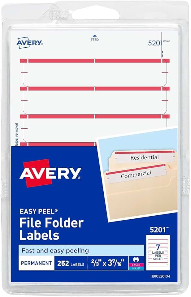 Print or Write File Folder Labels