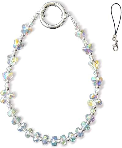 Beaded Crystal Phone Wrist Strap and Keychain