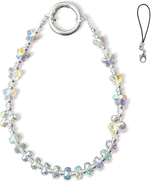 Beaded Crystal Phone Wrist Strap and Keychain
