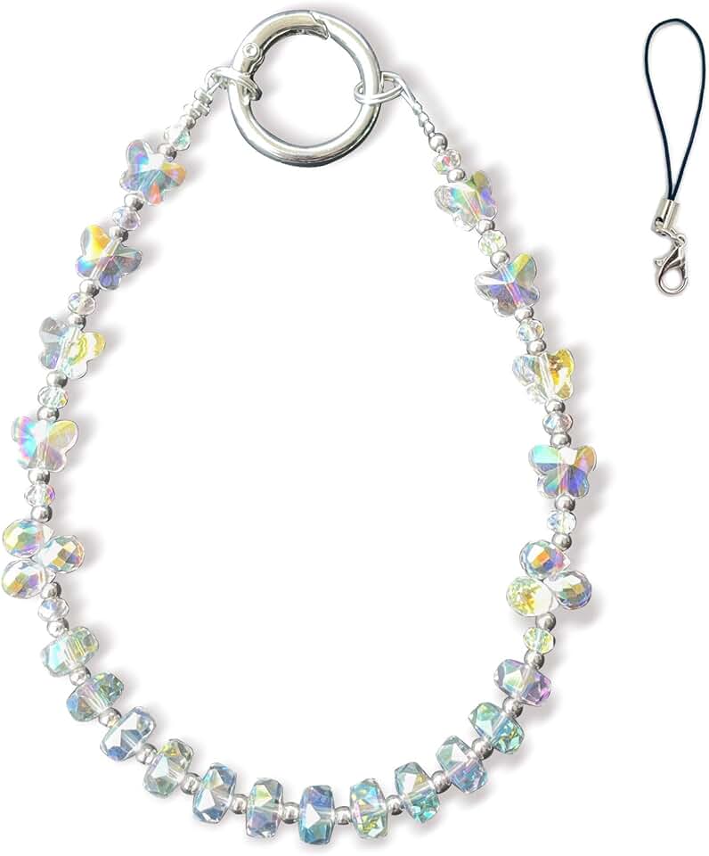 Beaded Crystal Phone Wrist Strap and Keychain