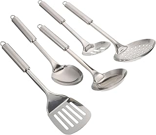 5-Piece Stainless Steel Kitchen Utensil Set for Cooking