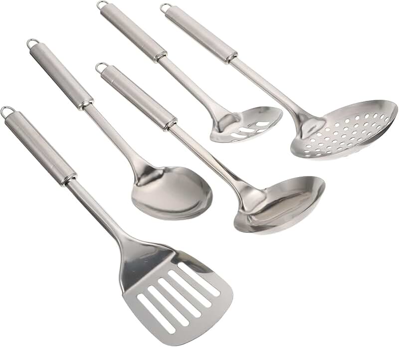 9-Piece Silicone Kitchen Utensil Set with Wooden Handles