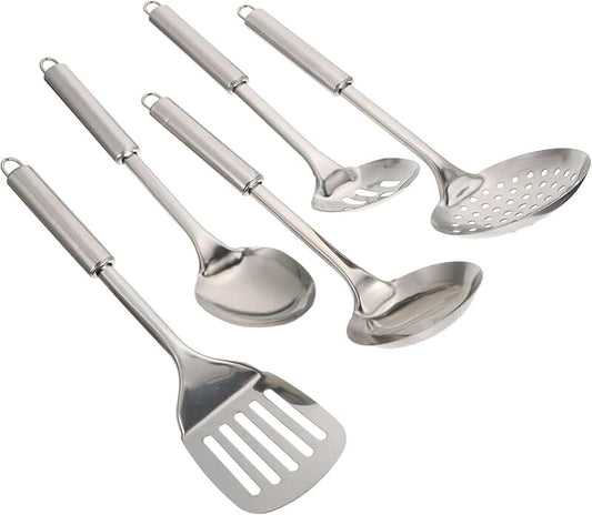 9-Piece Silicone Kitchen Utensil Set with Wooden Handles
