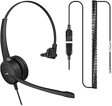 Mono Headset with Noise Cancellation and Cable