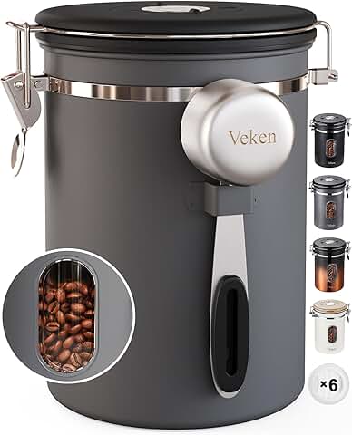 Airtight Coffee Canister with Window and Scoop