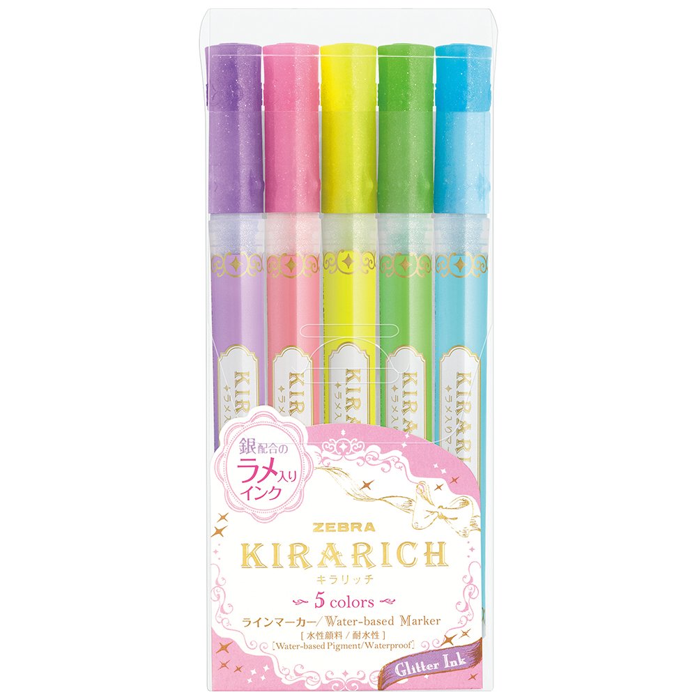 Glitter Highlighter Set with 5 Colors