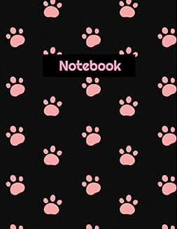 Animal Lover Notebook with Paw Prints, 8.5x11, 100 Pages