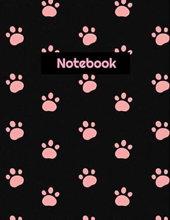 Animal Lover Notebook with Paw Prints, 8.5x11, 100 Pages