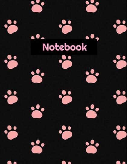 Animal Lover Notebook with Paw Prints, 8.5x11, 100 Pages