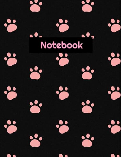 Animal Lover Notebook with Paw Prints, 8.5x11, 100 Pages