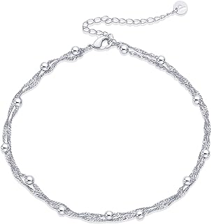 Gold Plated Anklet for Women with Beads and Charms