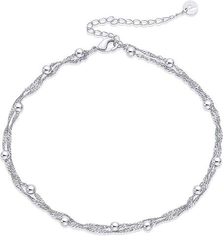 Gold Plated Anklet for Women with Beads and Charms