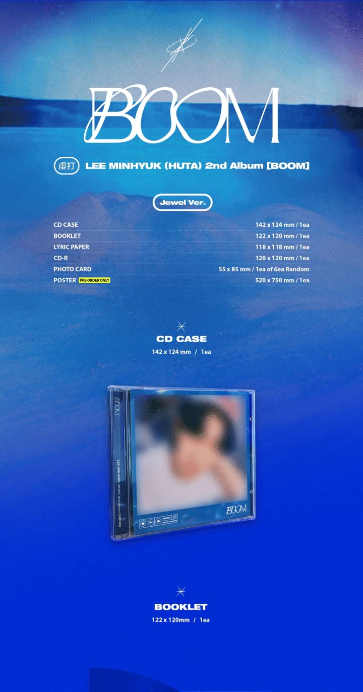 BTOB Lee Minhyuk HUTA Boom 2nd Album Jewel Version CD+Booklet+Lyric Paper+1p PhotoCard+Tracking Sealed