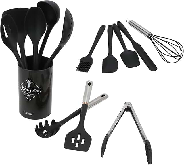14-Piece Silicone Kitchen Utensil Set with Comfortable Handles