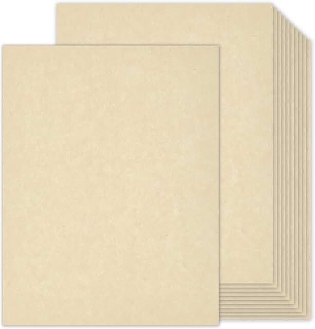 Cream Parchment Paper, 100 Sheets, 8.5 x 11, 65lb