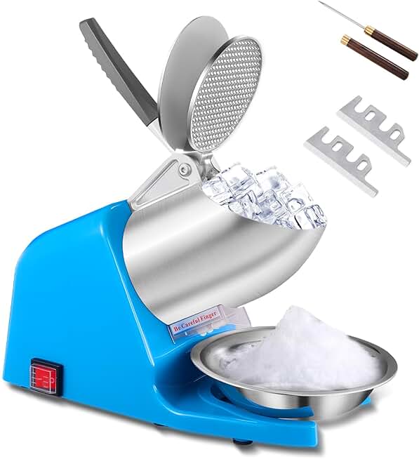 Electric Dual Blade Ice Shaver Machine, 143 lbs/hr