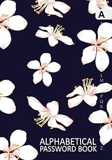 Pink floral A5 alphabetical password book with tabs