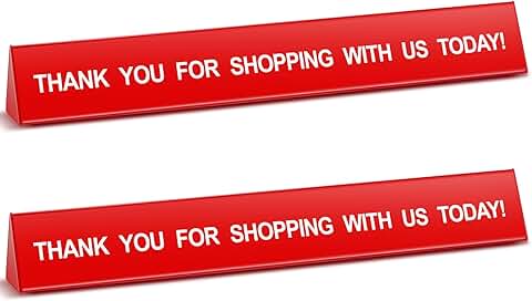 Two-Sided Red Resin Checkout Lane Divider Sign, 16 Inches