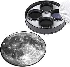 Moon filter kit with 4 filters and lunar map for beginners