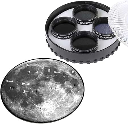 Moon filter kit with 4 filters and lunar map for beginners