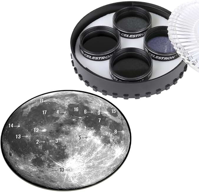 Moon filter kit with 4 filters and lunar map for beginners