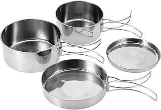 14-Piece Stainless Steel Camping Cookware Set