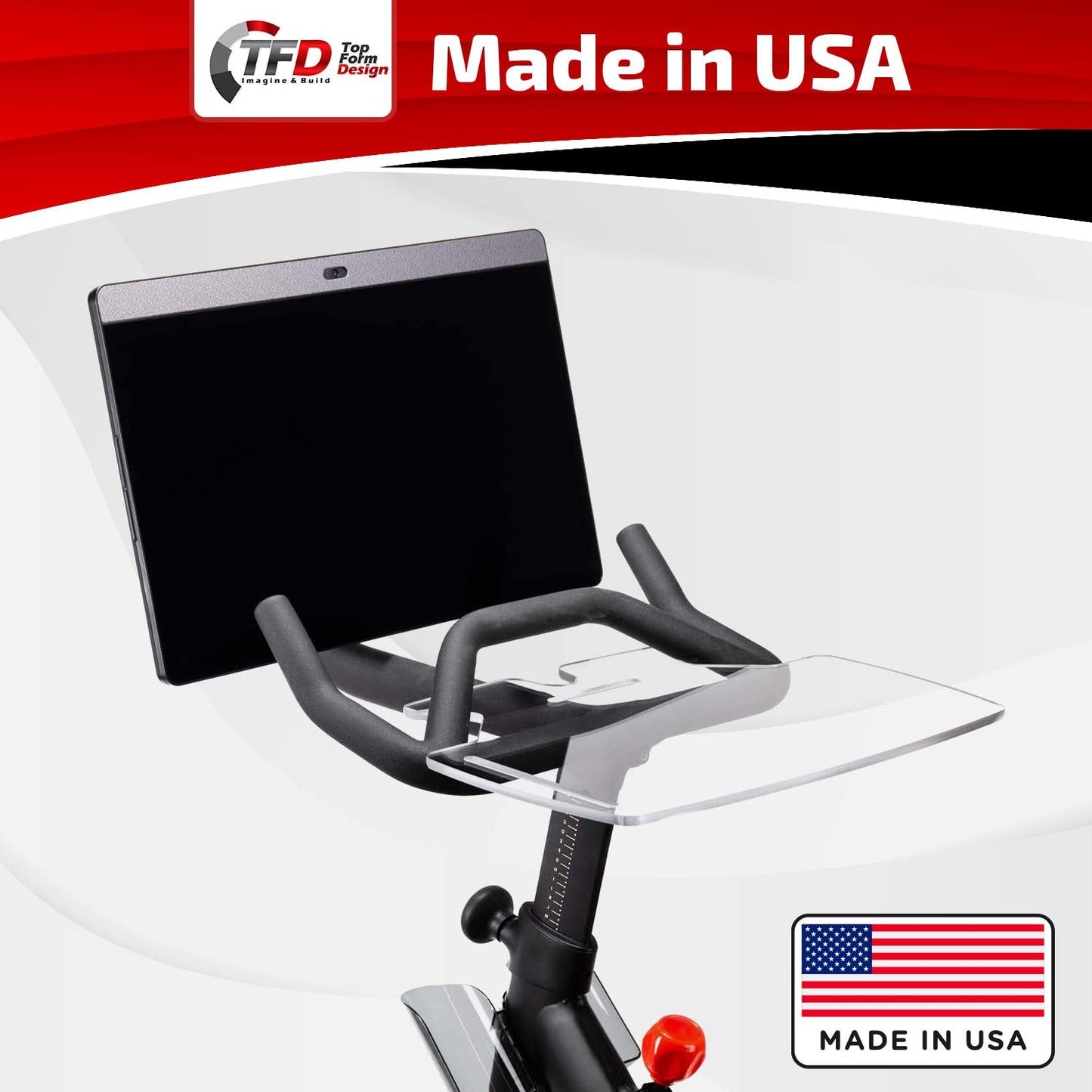The Tray+ | Compatible with Peloton Bike+ (Plus Models), Made in The USA, Laptop & Desk Tray Holder | Designed with Premium Grade Acrylic Materials - The Ultimate Peloton Accessories