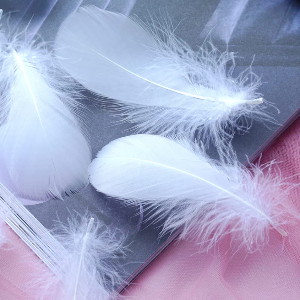 100Pcs White Natural Goose Feathers 3-5Inch