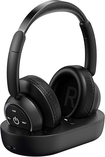 Wireless TV Headphones for Seniors with Charging Base