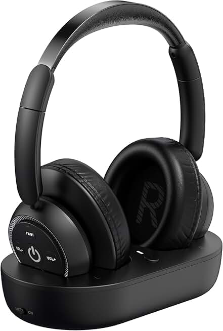 Wireless TV Headphones for Seniors with Charging Base